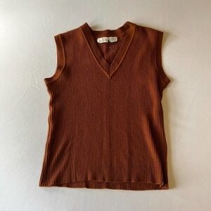 VINTAGE Charisma V-neck sweater vest brown M